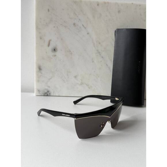 NEW Saint Laurent SL614 Oversized Black Gold Sunglasses main image 5